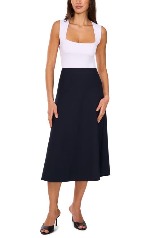 Shop Vince Camuto Easy Midi Skirt In Evening Navy