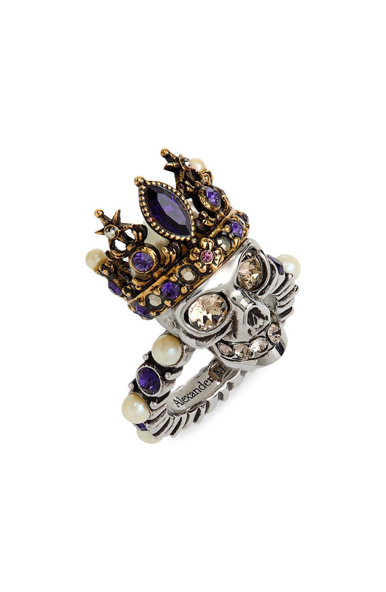 McQueen Alexander McQueen Skull Queen Ring, Main, color, 