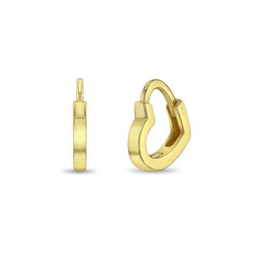 In Season Jewelry Heart Shaped Hoop Plated Earrings in Gold at Nordstrom