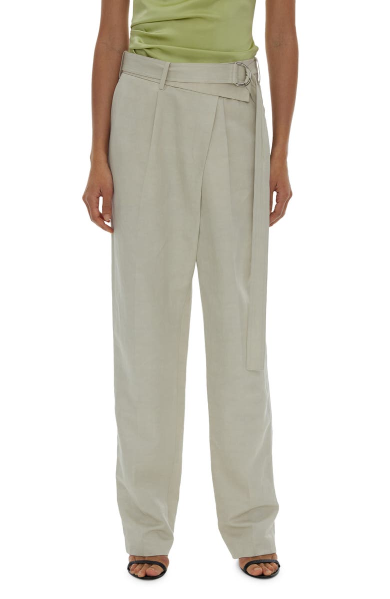 Helmut Lang Belted Faux Wrap Pants, Main, color, 