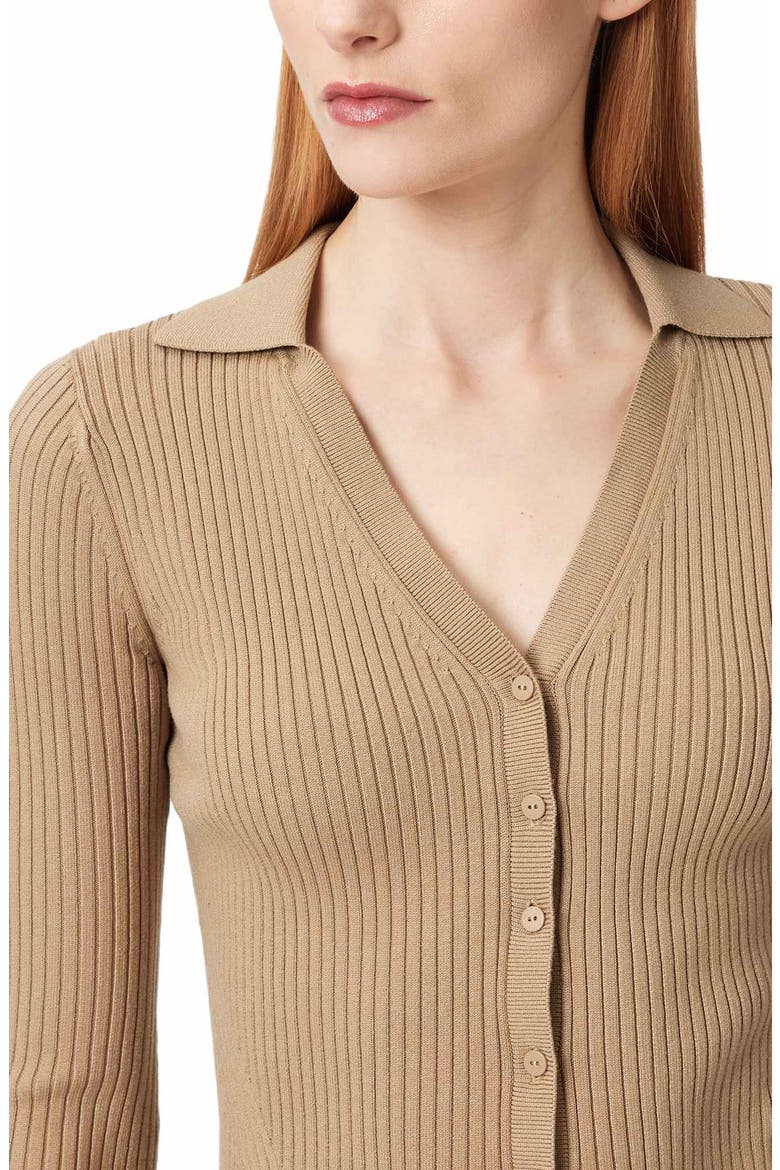 Cruz Ribbed Cardigan, Alternate, color, TANNIN BROWN
