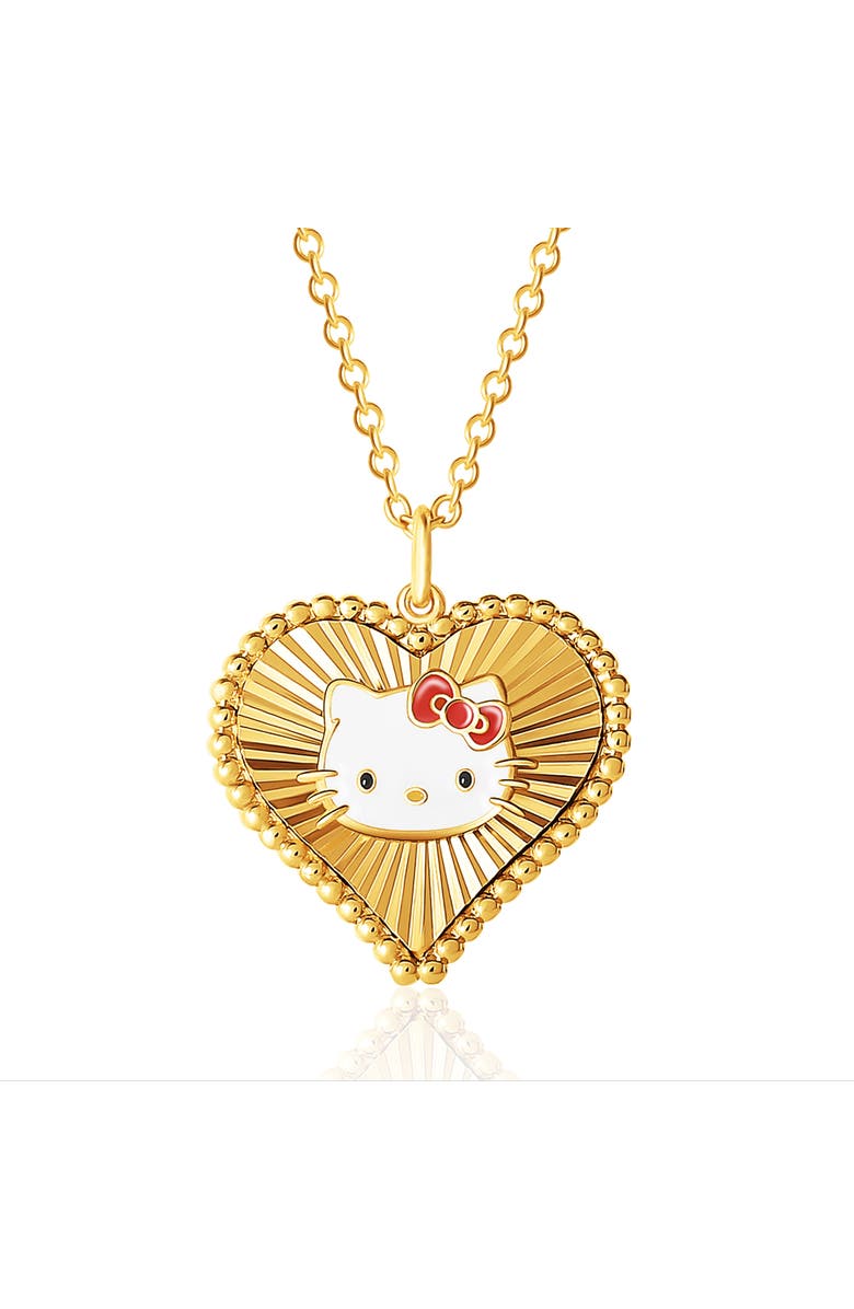 Hello Kitty Starburst Heart Pendant Necklace, 18'', Main, color, 