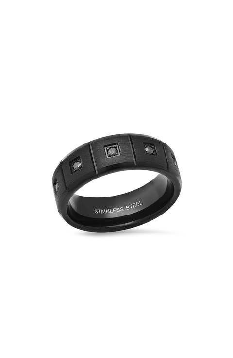 Men's Black Ion Plated Stainless Steel Ring