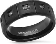 STEELTIME Men's Black Ion Plated Stainless Steel Ring