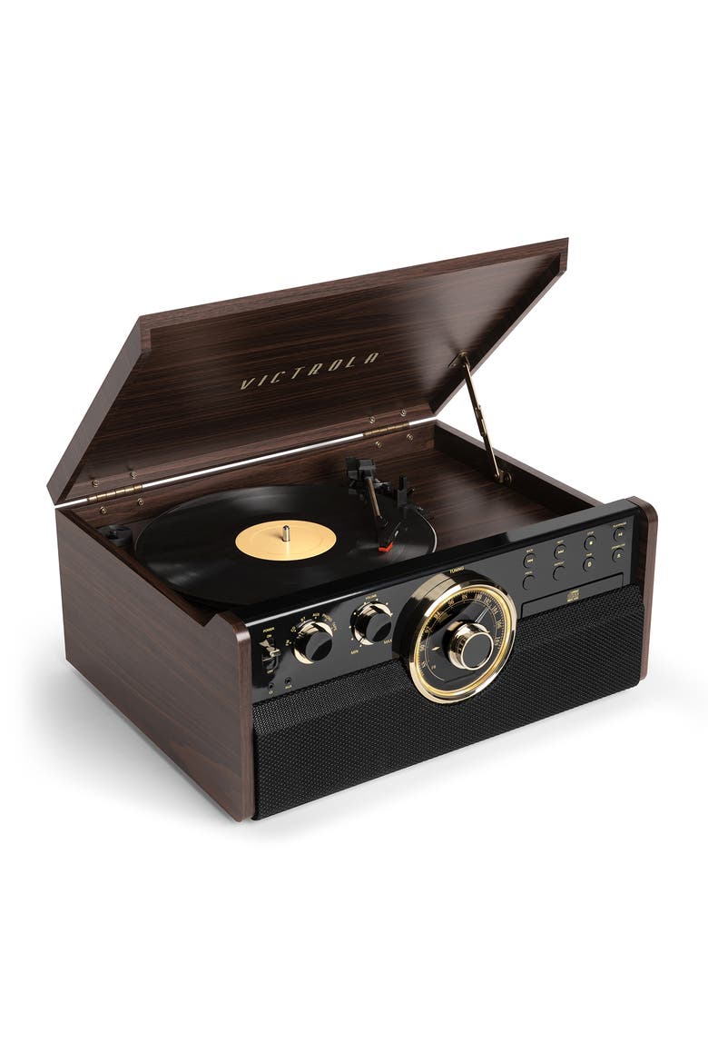 Empire 6 in 1 Wood Record Player, Main, color, Espresso