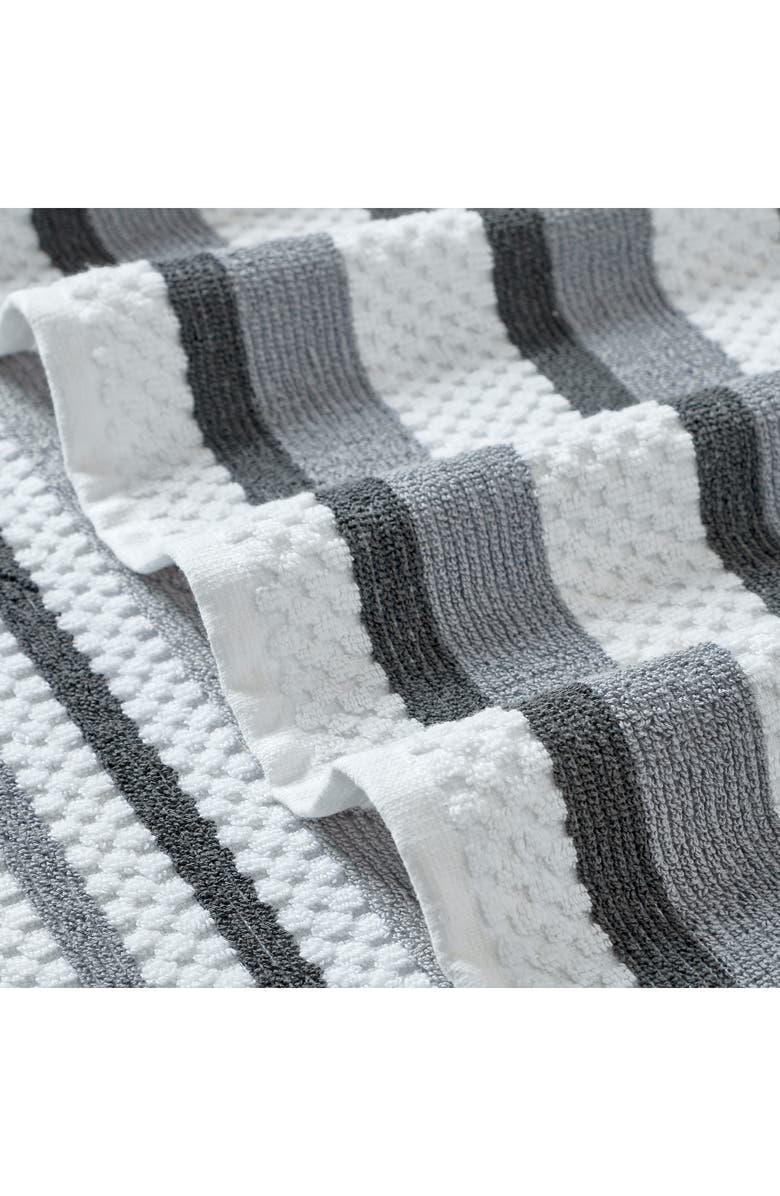 Modern Threads 6-Piece Mixed Stripe & Solid Cotton Towel Set, Alternate, color, Coal
