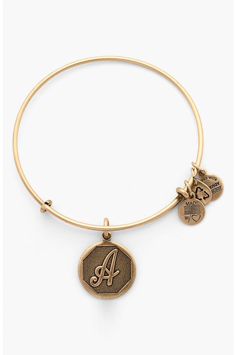 'Initial' Adjustable Wire Bangle, Main, color, A - RAFAELIAN GOLD