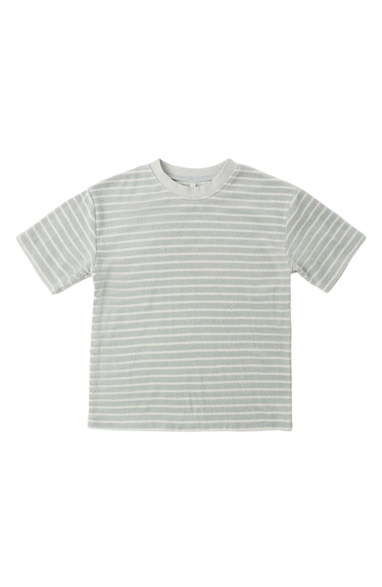 Rylee + Cru Seafoam Stripe Cotton Blend Terry T-Shirt, Alternate, color, Seafoam