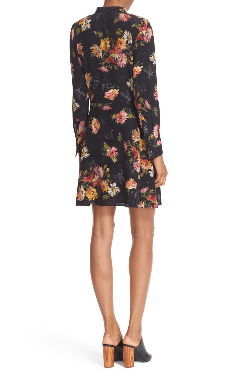 The Kooples Floral Print Silk Dress, Alternate, color, 