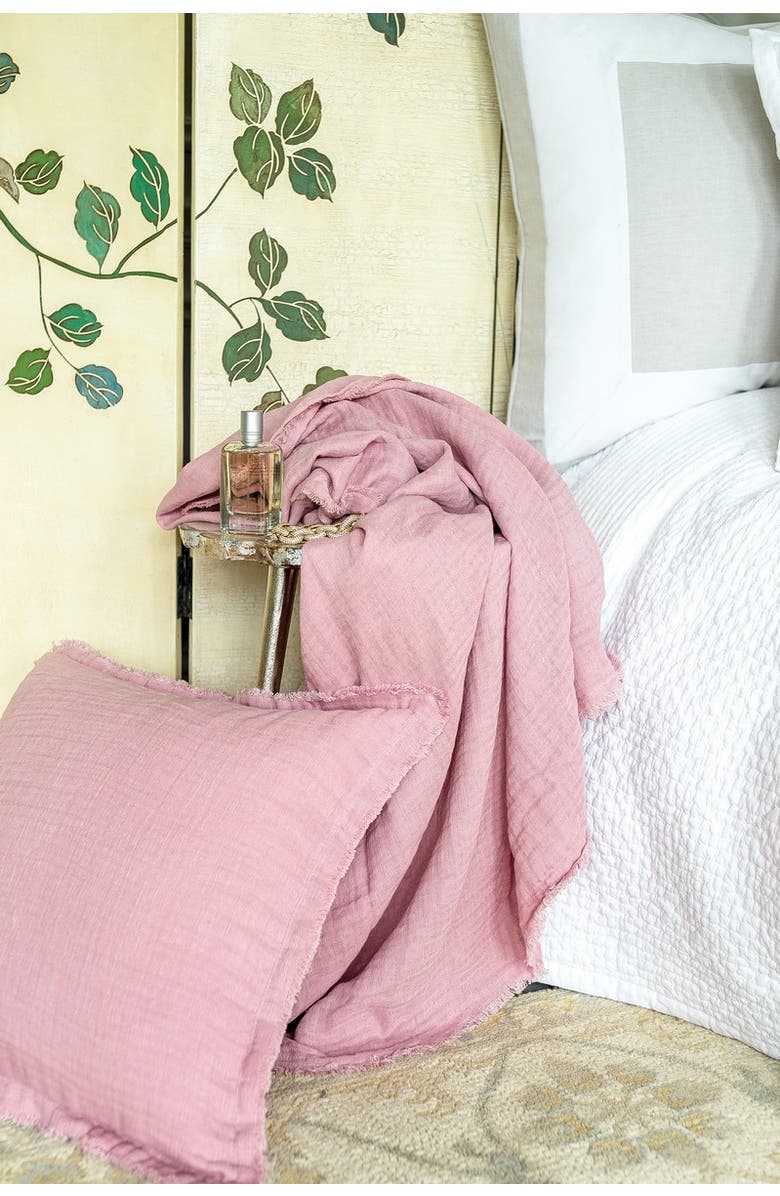 ELISABETH YORK 50" x 70" Feather Gauze Throw Collection, Alternate, color, Pink