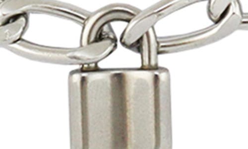 Rebl Gender Inclusive Lou Lock Pendant Necklace In Silver