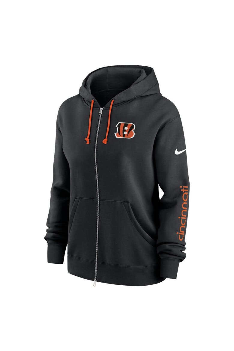 Women's Nike Black Cincinnati Bengals Phoenix Hoodie Full-Zip Sweatshirt, Alternate, color, Black