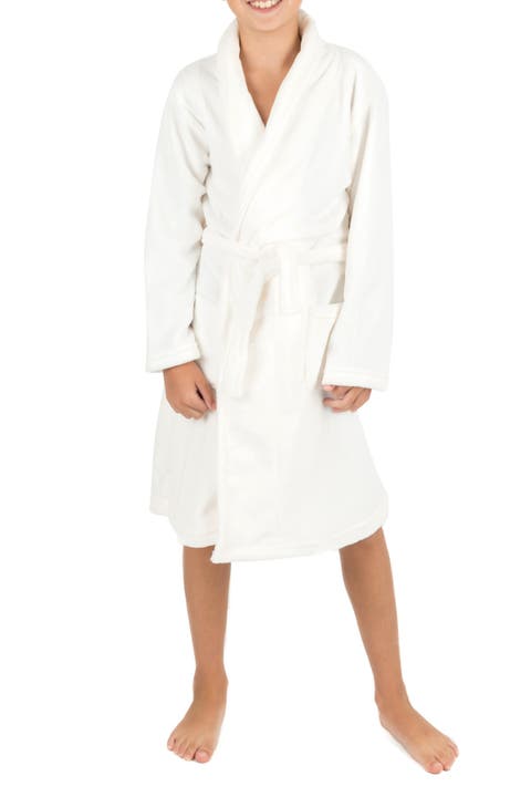 Kids Fleece Robe, Shawl Collar, Solid Colors