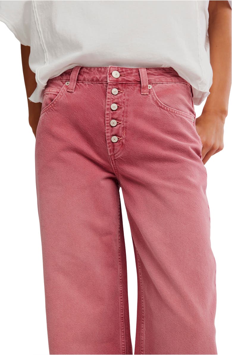 Free People Nia Exposed Button Boyfriend Jeans, Alternate, color, Baroque