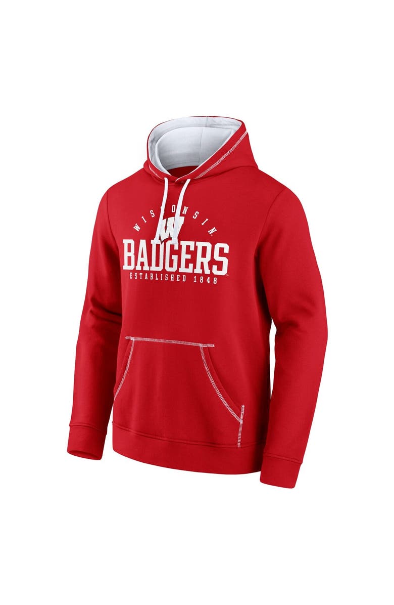 FANATICS Men's Fanatics Red Wisconsin Badgers Toppler Fleece Pullover Hoodie, Alternate, color, Red
