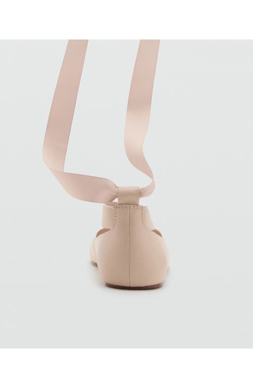 Mango Ankle Wrap Ballet Flat In Neutral