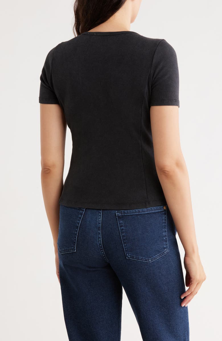 CYRUS Short Sleeve Seamed Top, Alternate, color, Black