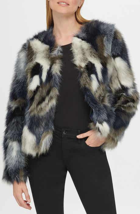 KARL LAGERFELD PARIS Faux Fur Shag Jacket