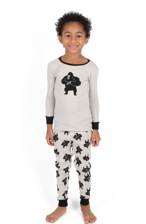 Two-Piece Printed Cotton Pajamas, Stripes, Animals & Characters (Baby)