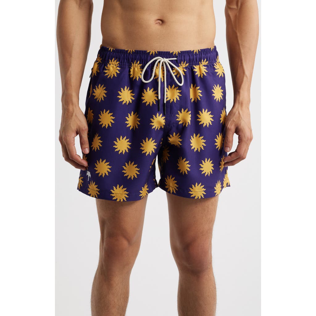 Oas Straight-leg Short-length Printed Swim Shorts In Navy