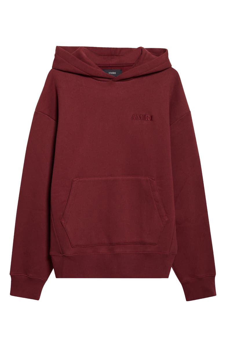 AMIRI Oversize Logo Embroidered Hoodie, Main, color, Aged Port