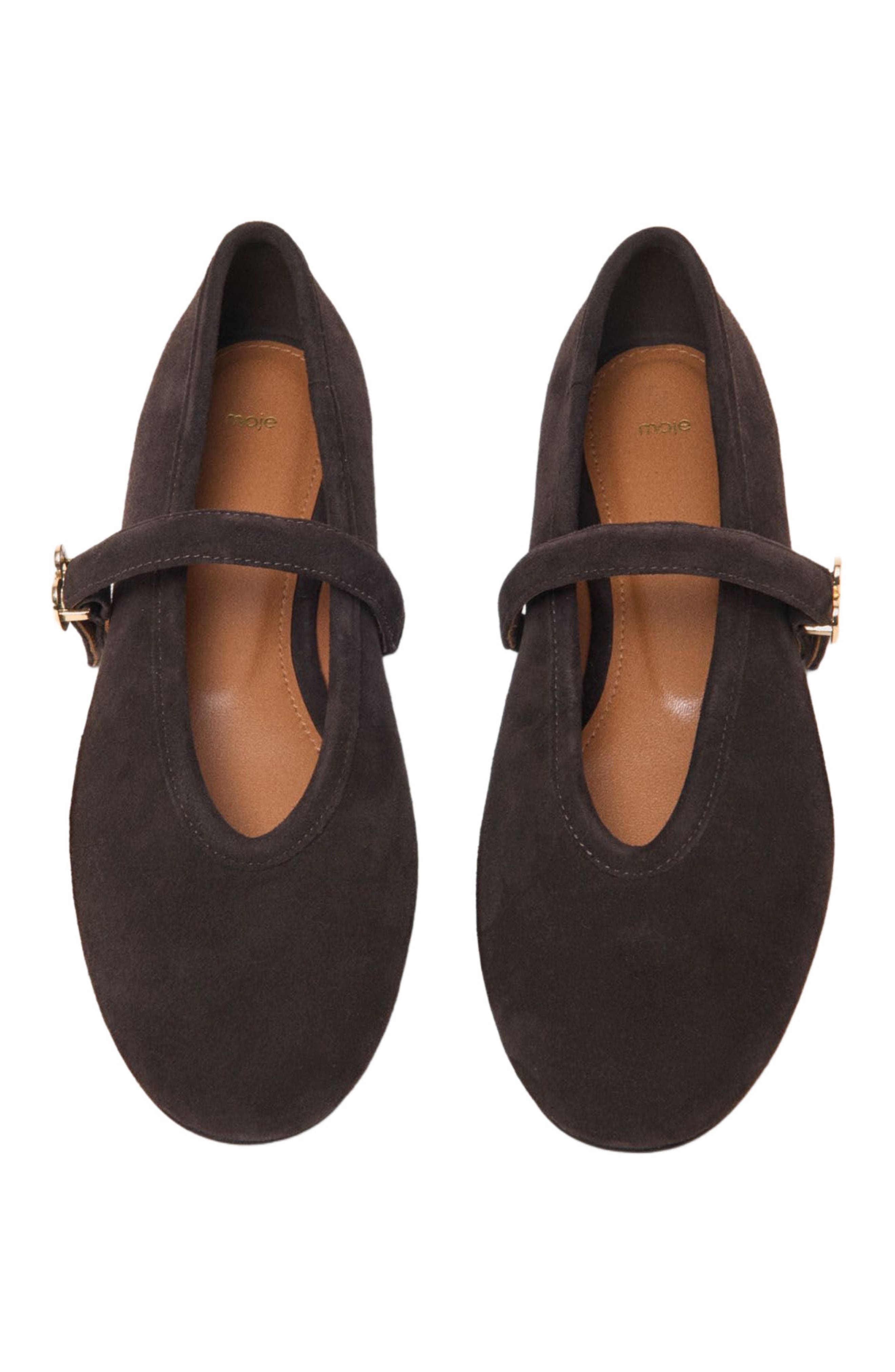 Suede ballet flats, Alternate, color, Brown