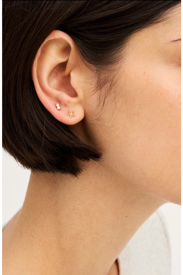 Star Stud Earring Set, Alternate, color, WARM GOLD