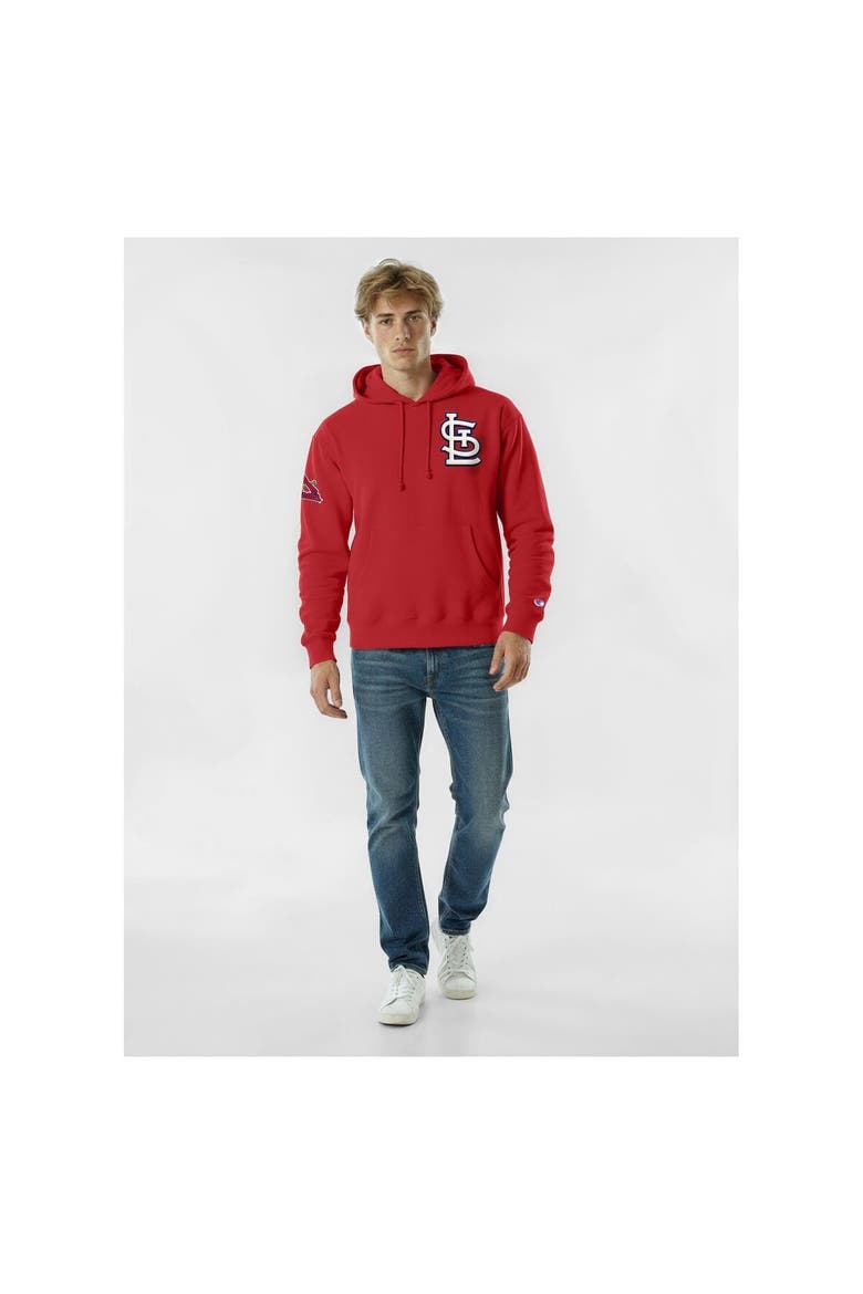 Men's Champion  Red St. Louis Cardinals Reverse Weave Chenille Hoodie, Main, color, Red