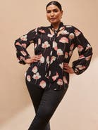 Live Unlimited Floral Print High Neck Blouse
