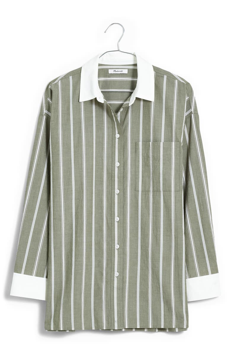 Madewell The Oversize Stripe Straight Hem Signature Poplin Shirt, Alternate, color, 