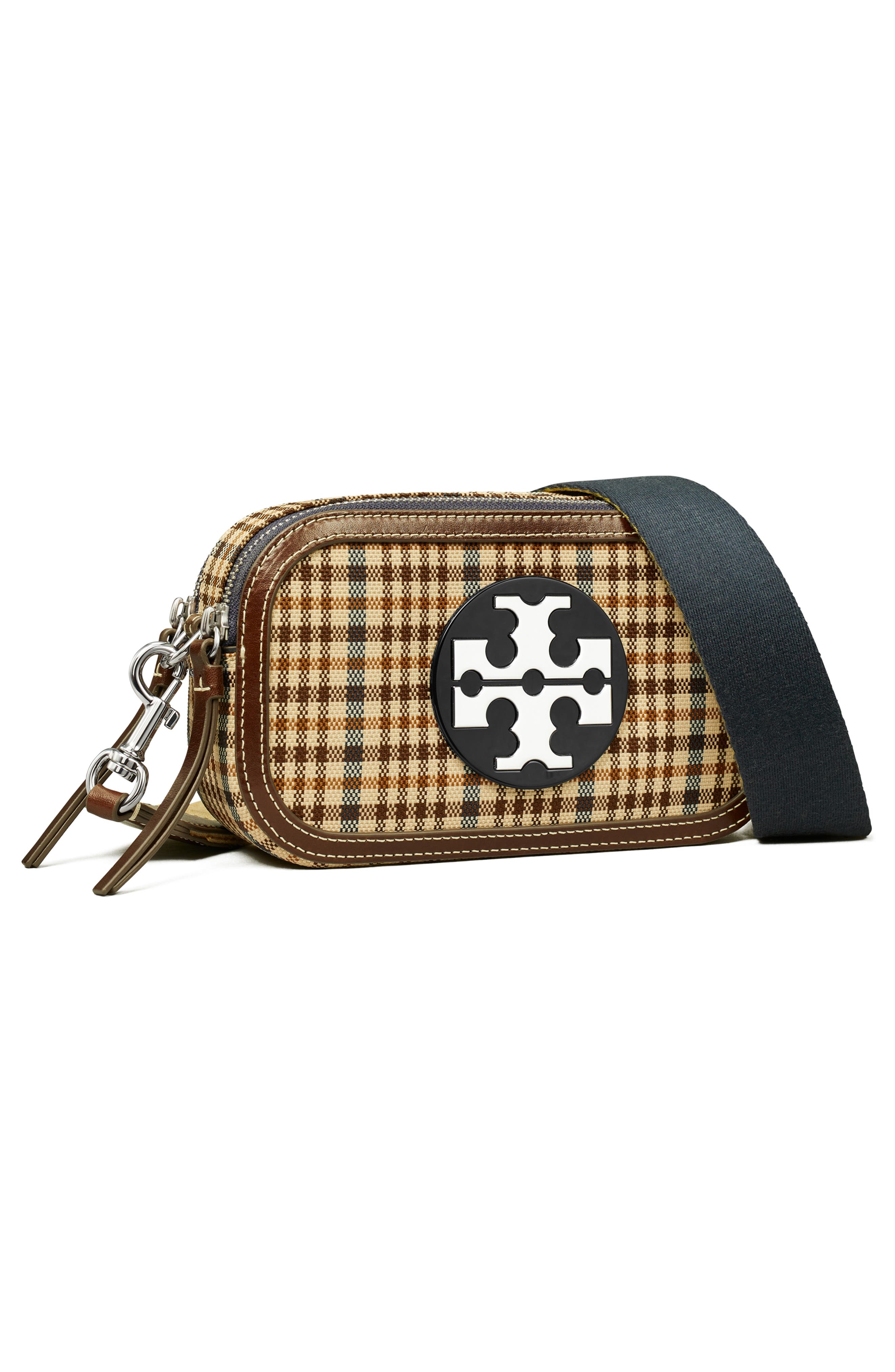 Tory Burch Mini Miller Plaid Crossbody Bag, Alternate, color, 
