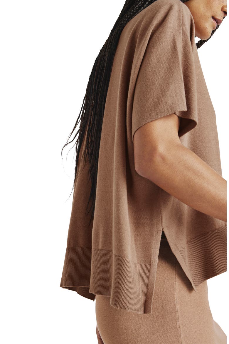 Veronica Short Sleeve Sweater, Alternate, color, MACCHIATO