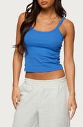 EDIKTED Basic Babe Stretch Cotton Crop Camisole