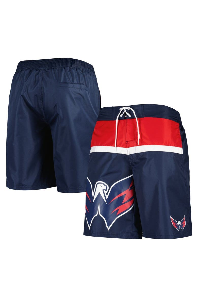 Men's Starter Navy Washington Capitals Sea Wind Swim Trunks, Main, color, Navy