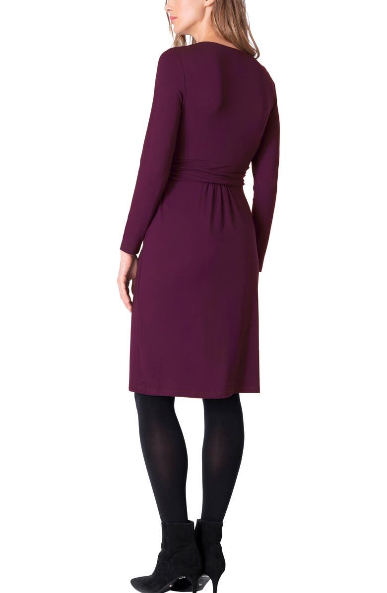 Seraphine Pleated Long Sleeve Maternity/Nursing Dress, Alternate, color,