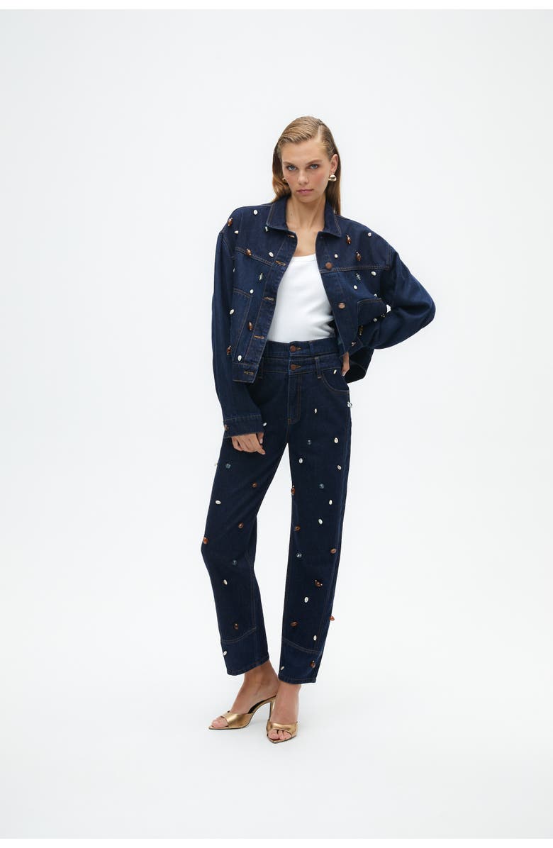 Nocturne Double Waist Accessory Detailed Jeans, Alternate, color, 