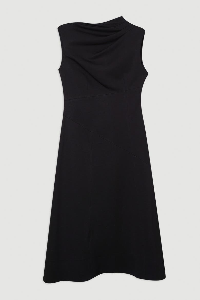 Petite Premium Tailored Midi Dress, Alternate, color, Black