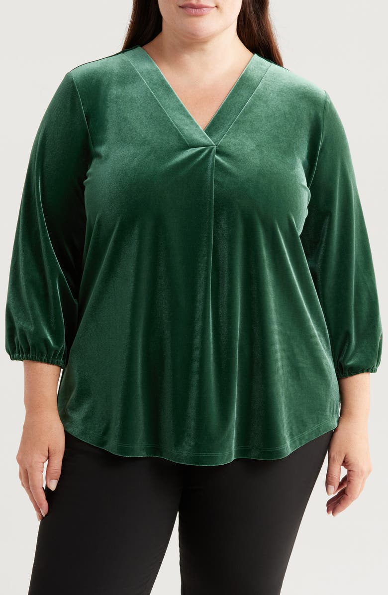Jones New York Stretch Velour Top, Main, color, 