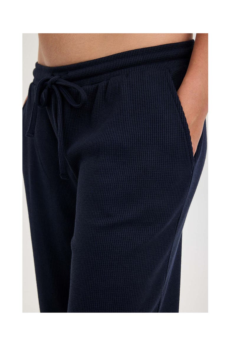 Summer Lounge Waffle Wide Leg Pant, Alternate, color, Navy