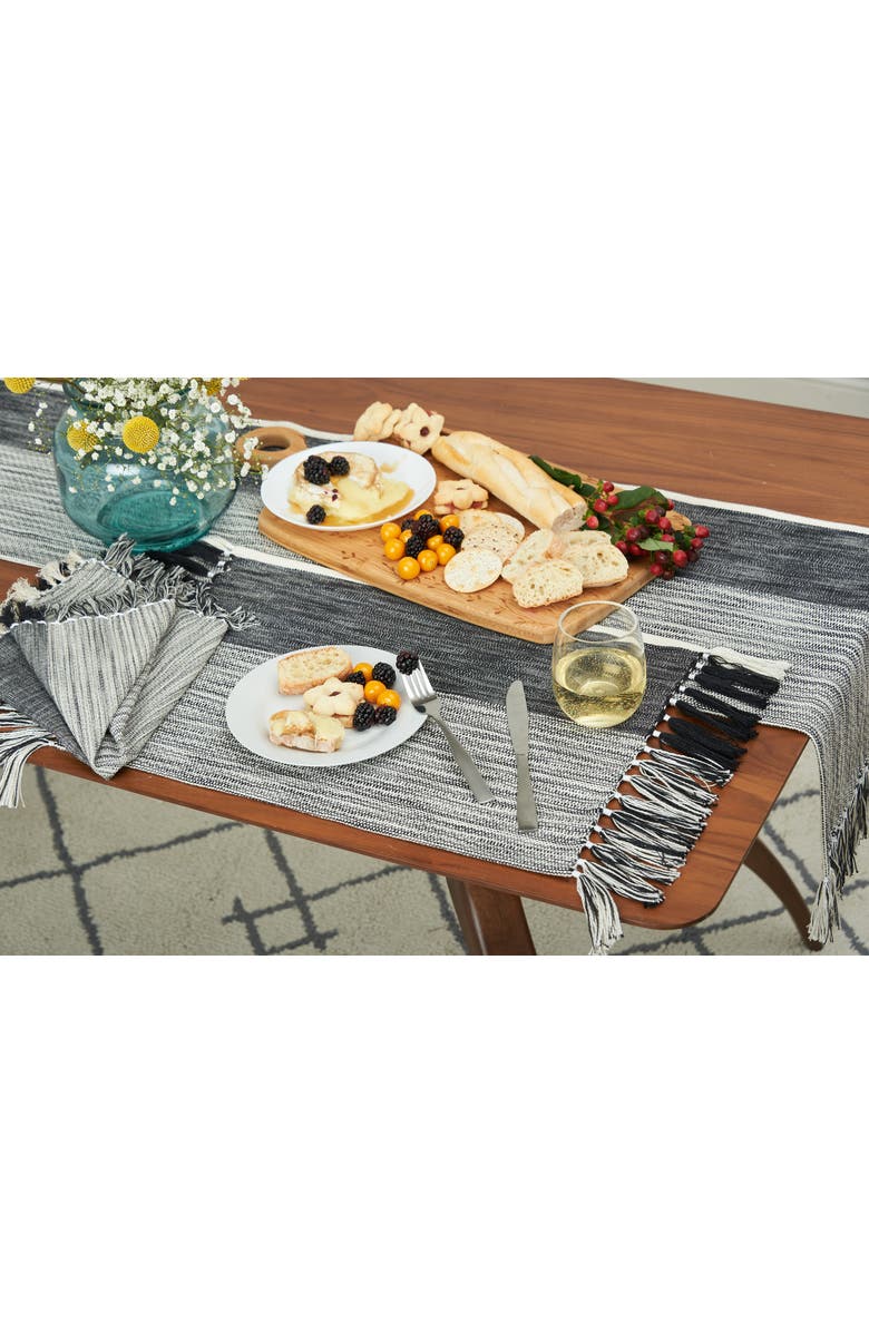 carol & frank Kerbey Onyx Table Runner 13" x 72", Alternate, color, Black