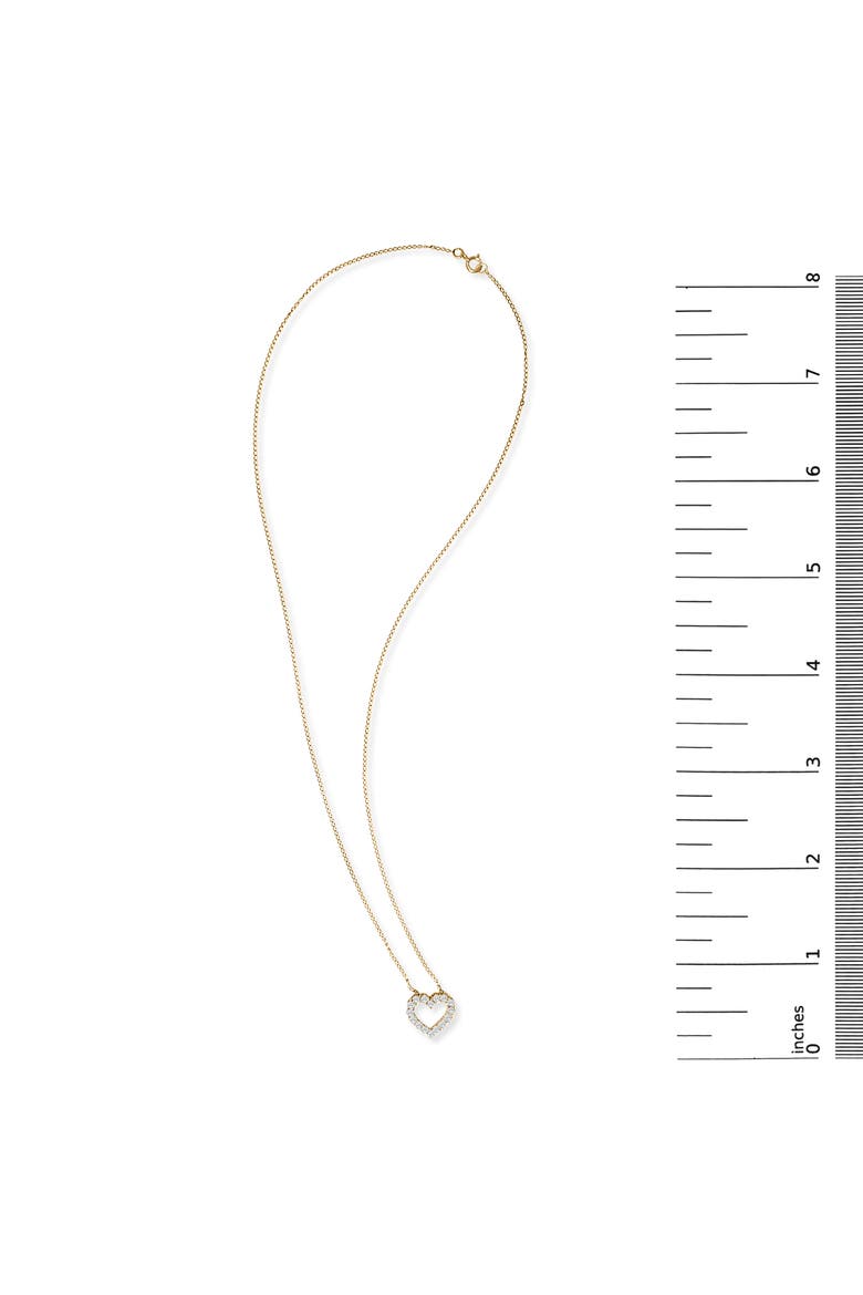 14K Gold 1/2 Carat Lab Grown Diamond Heart Shape Pendant Necklace, Alternate, color, Yellow