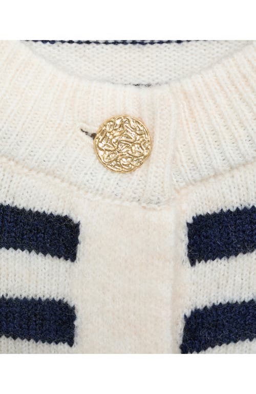 Shop Mango Eliote Crop Cardigan In Navy