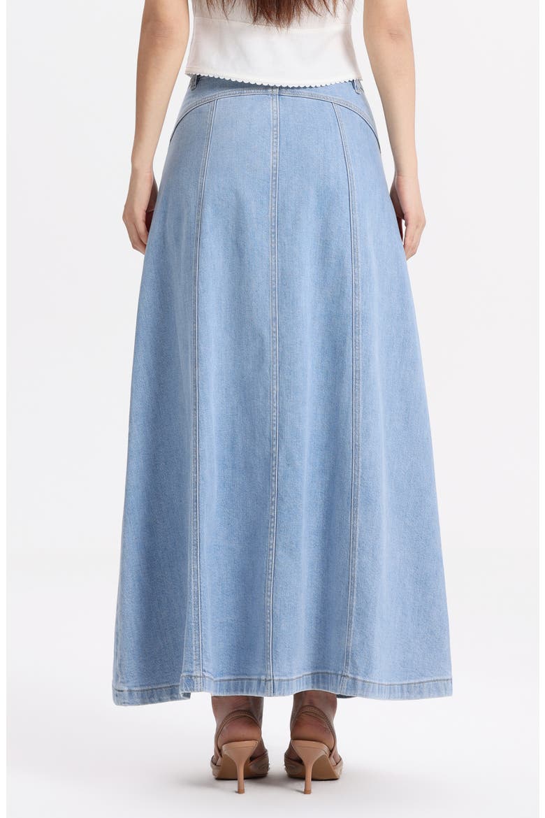 Denim Maxi Skirt, Alternate, color, LIGHT BLUE
