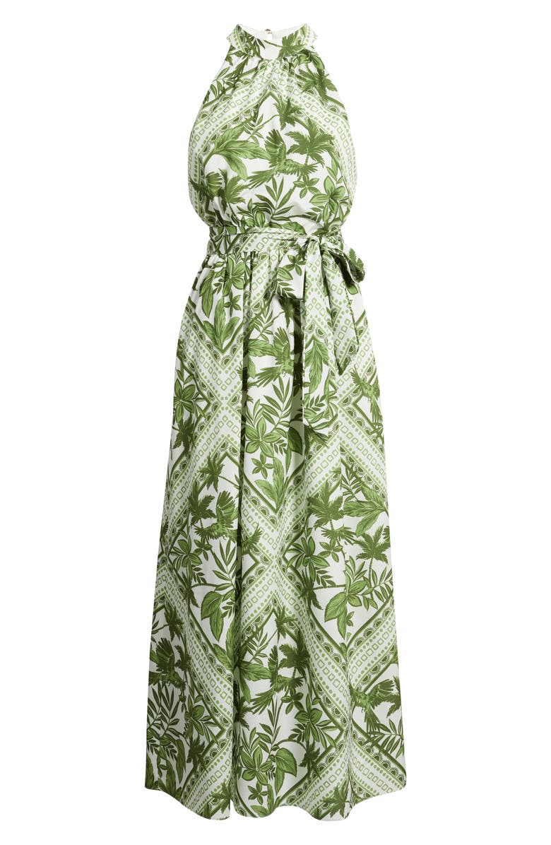 Julia Jordan Sleeveless Tie Belt Maxi Dress, Alternate, color, Green Multi