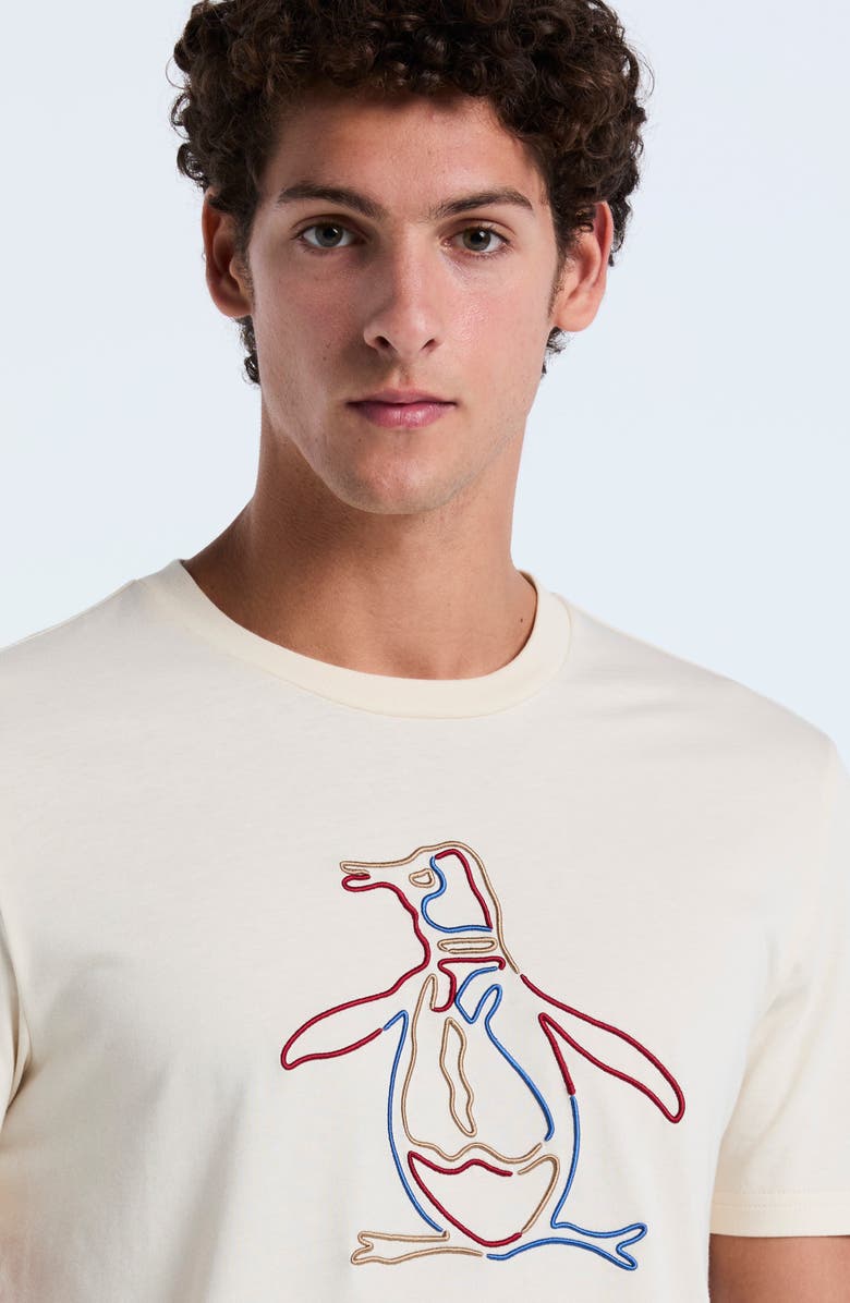 Original Penguin Embroidered Pete Cotton T-Shirt, Alternate, color, Birch