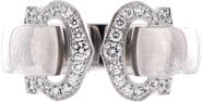 Pre-Owned Cartier Vintage C de Cartier Ring 18K White Gold with Diamonds