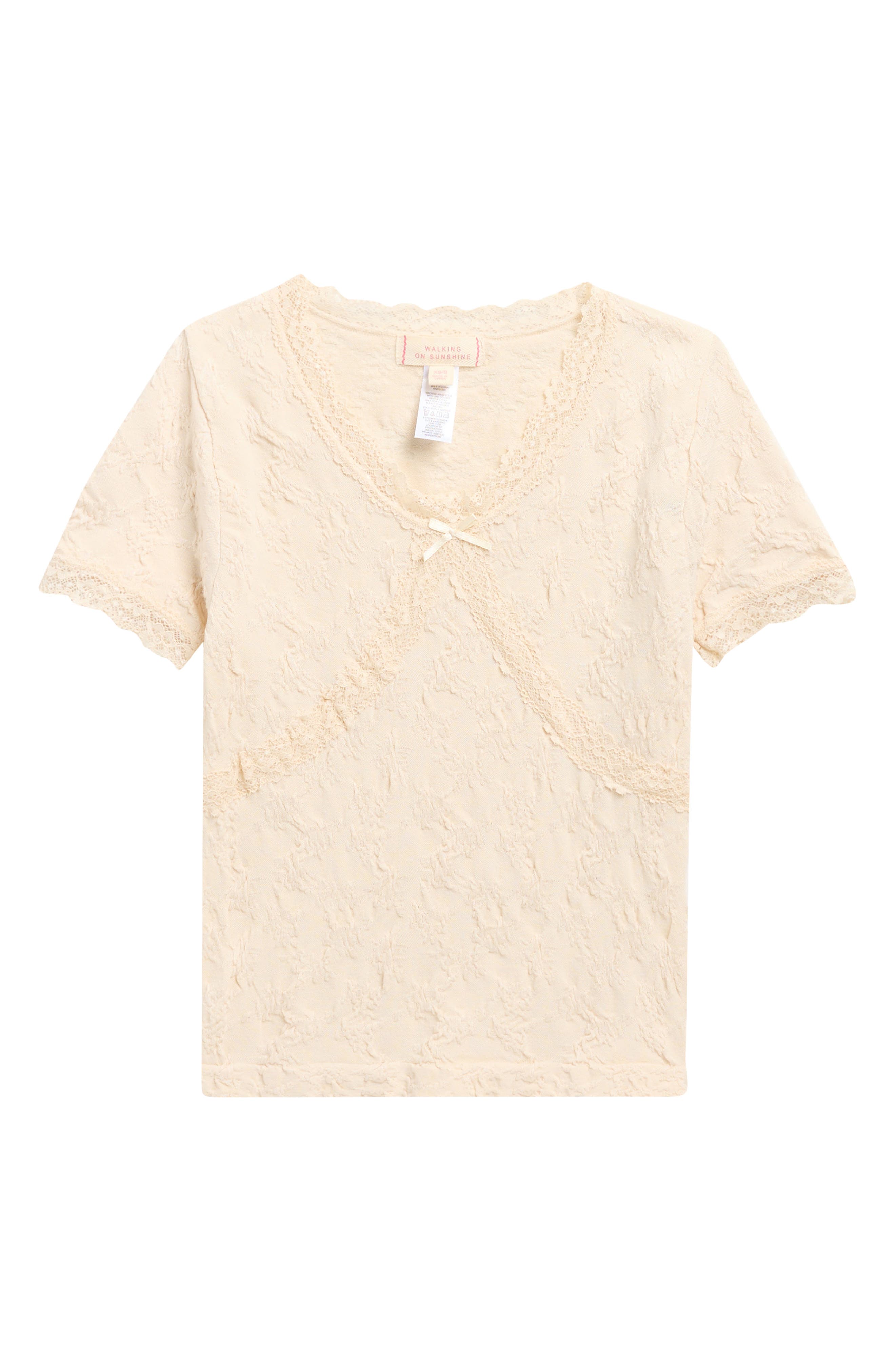 Kids' Seamless Lace Trim T-Shirt