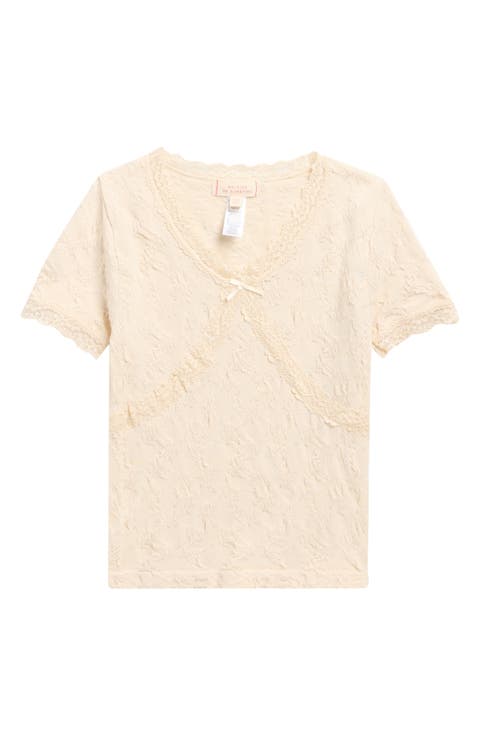 Kids' Seamless Lace Trim T-Shirt (Big Kid)