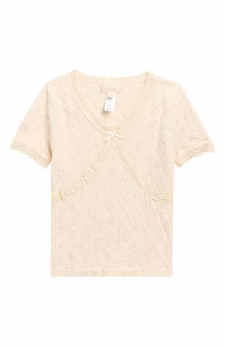 Kids' Seamless Lace Trim T-Shirt