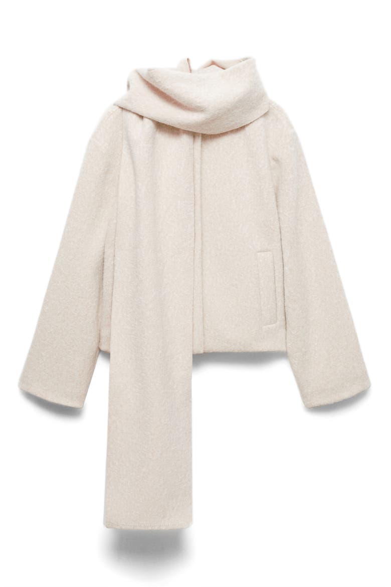 Jacket with Removable Scarf, Alternate, color, BEIGE